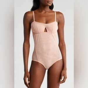 Revolve We Are HAH Under The Wire Copper Rose Mesh Underwire Bodysuit Sz Sml NWT